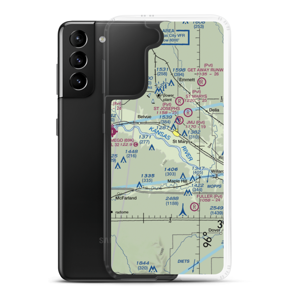 Keyser Airport (1KS5) VFR Sectional Samsung Case Samsung Galaxy S21 Plus model shown