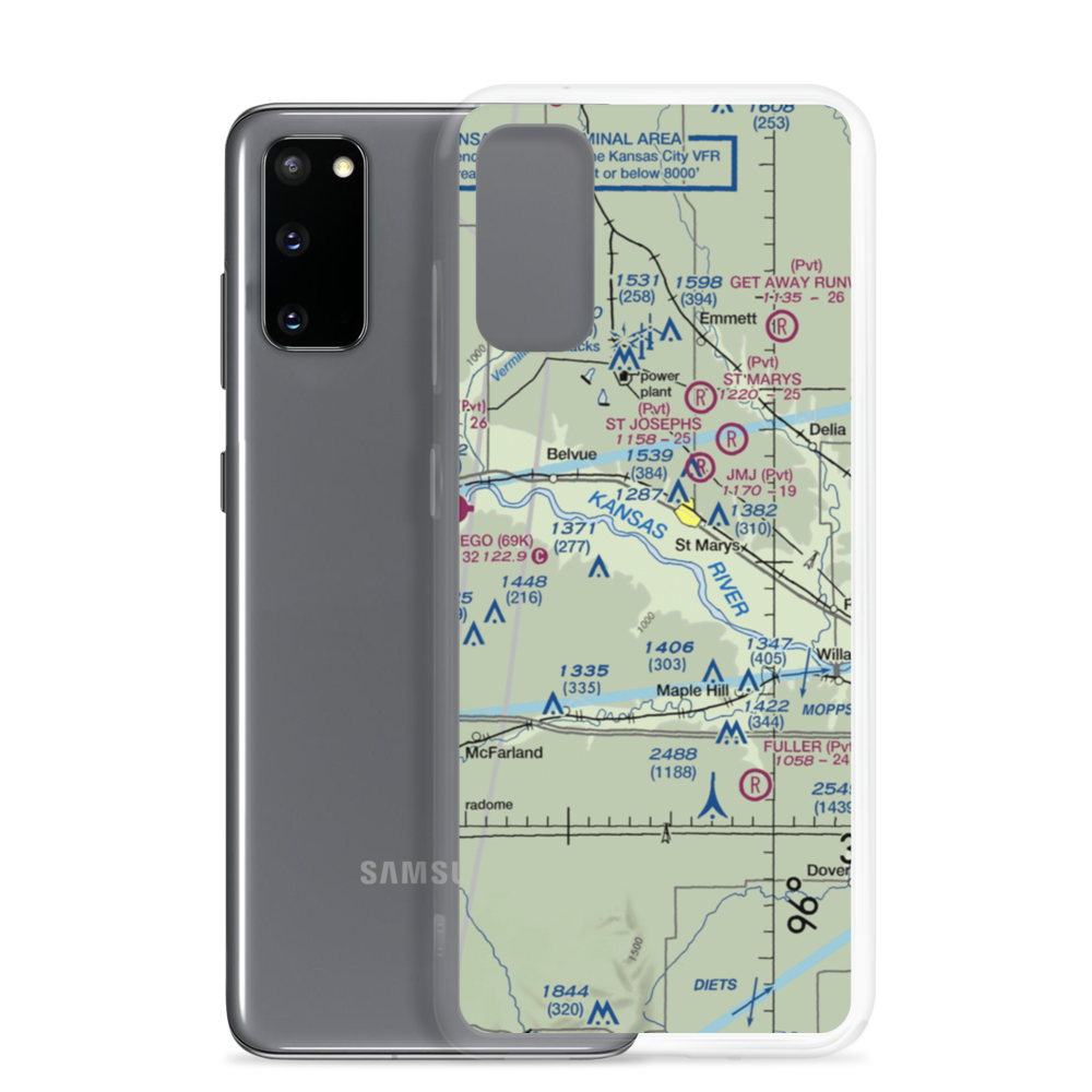 Keyser Airport (1KS5) VFR Sectional Samsung Case Samsung Galaxy S20 model shown