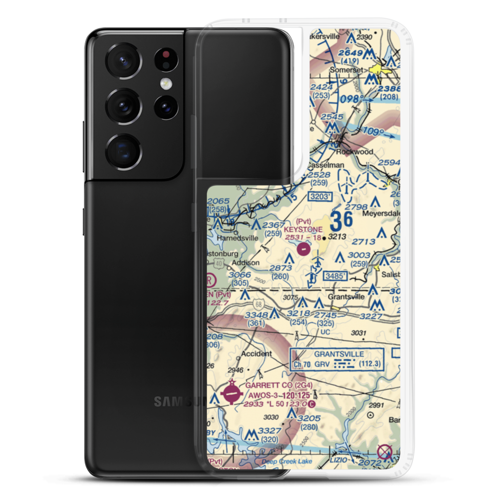Keystone Airport (9PA7) VFR Sectional Samsung Case Samsung Galaxy S21 Ultra model shown