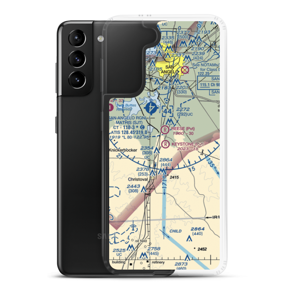 Keystone Ranch Airport (5TE6) VFR Sectional Samsung Case Samsung Galaxy S21 Plus model shown