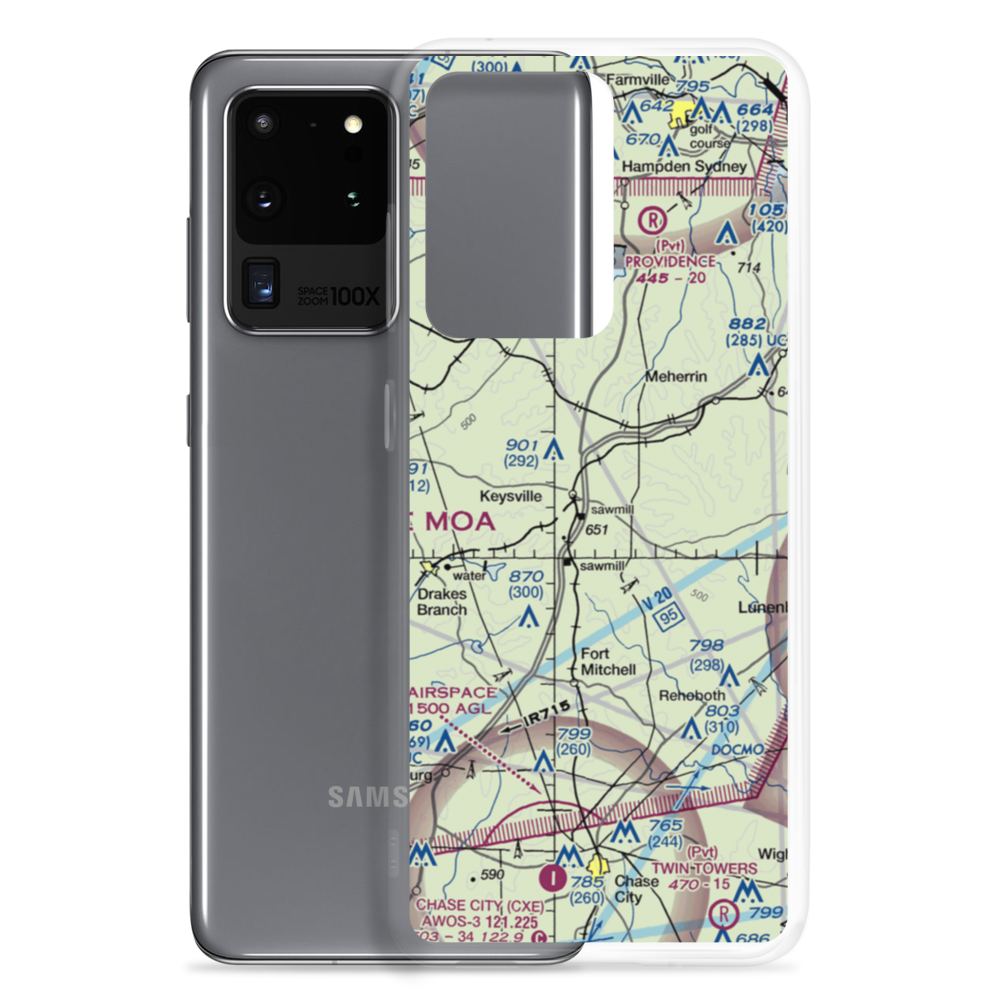 Keysville Airport (VG36) VFR Sectional Samsung Case Samsung Galaxy S20 Ultra model shown