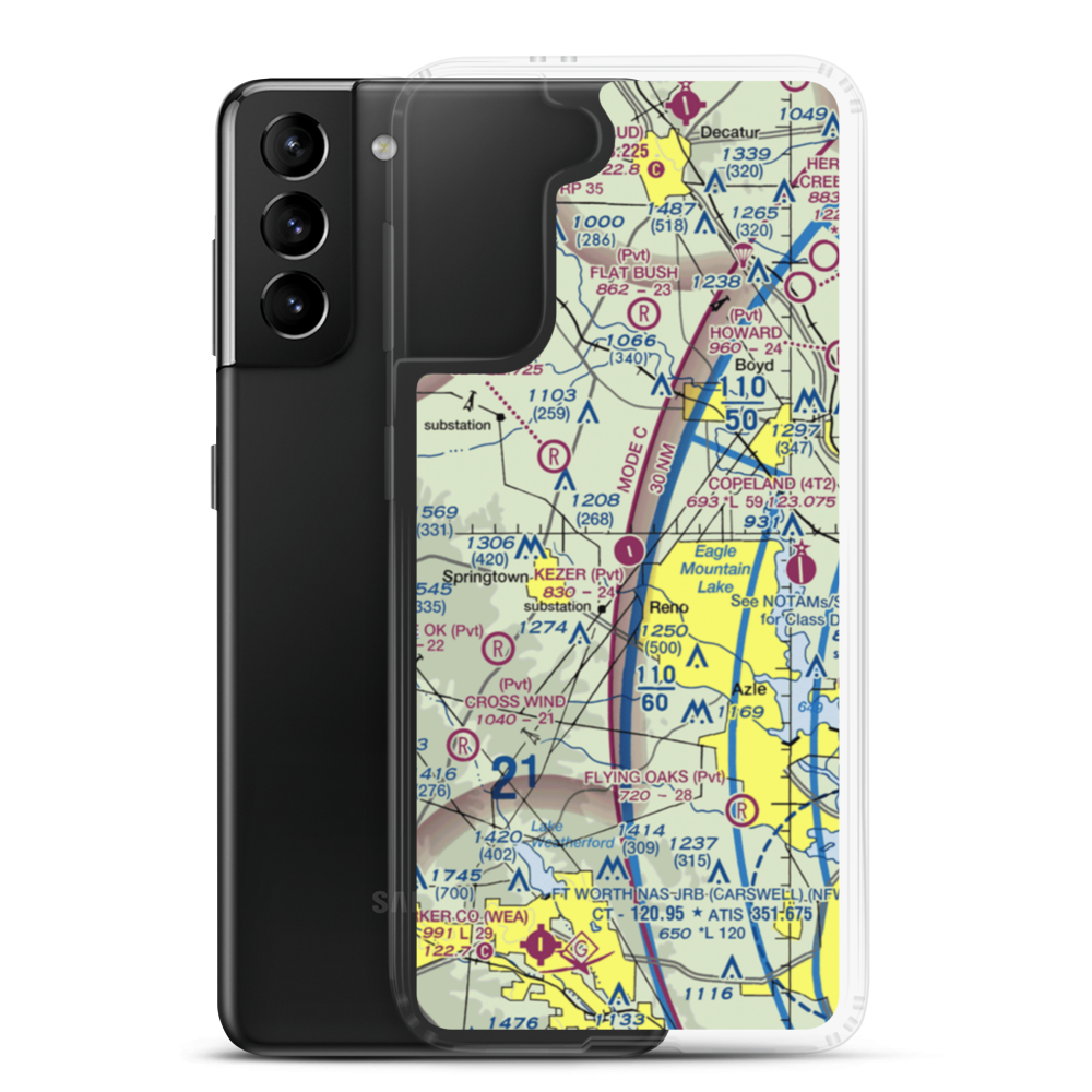 Kezer Air Ranch Airport (61TE) VFR Sectional Samsung Case Samsung Galaxy S21 Plus model shown