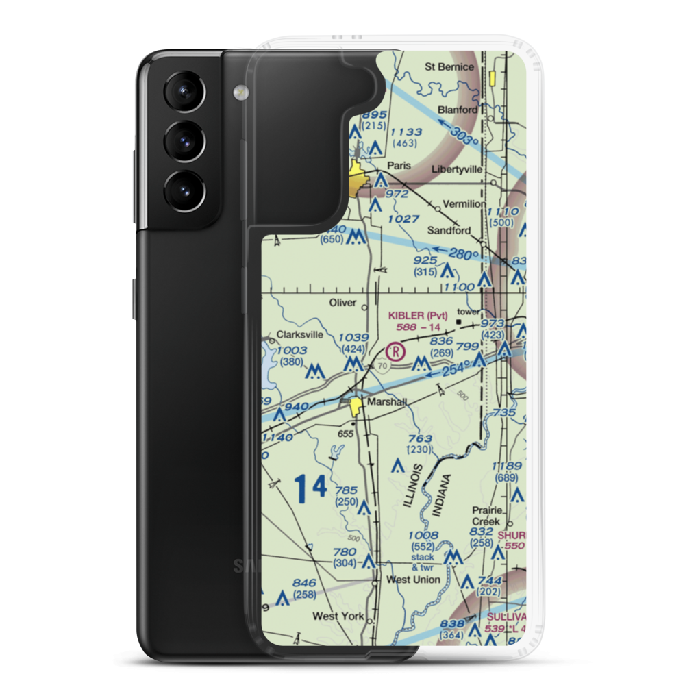 Kibler Airport (3LL3) VFR Sectional Samsung Case Samsung Galaxy S21 Plus model shown