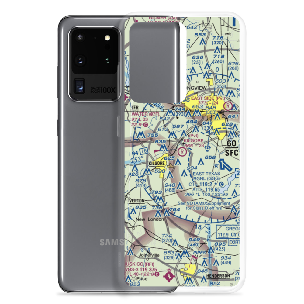 Kilgore Airport (4TX6) VFR Sectional Samsung Case Samsung Galaxy S20 Ultra model shown