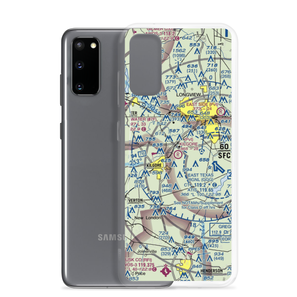 Kilgore Airport (4TX6) VFR Sectional Samsung Case Samsung Galaxy S20 model shown