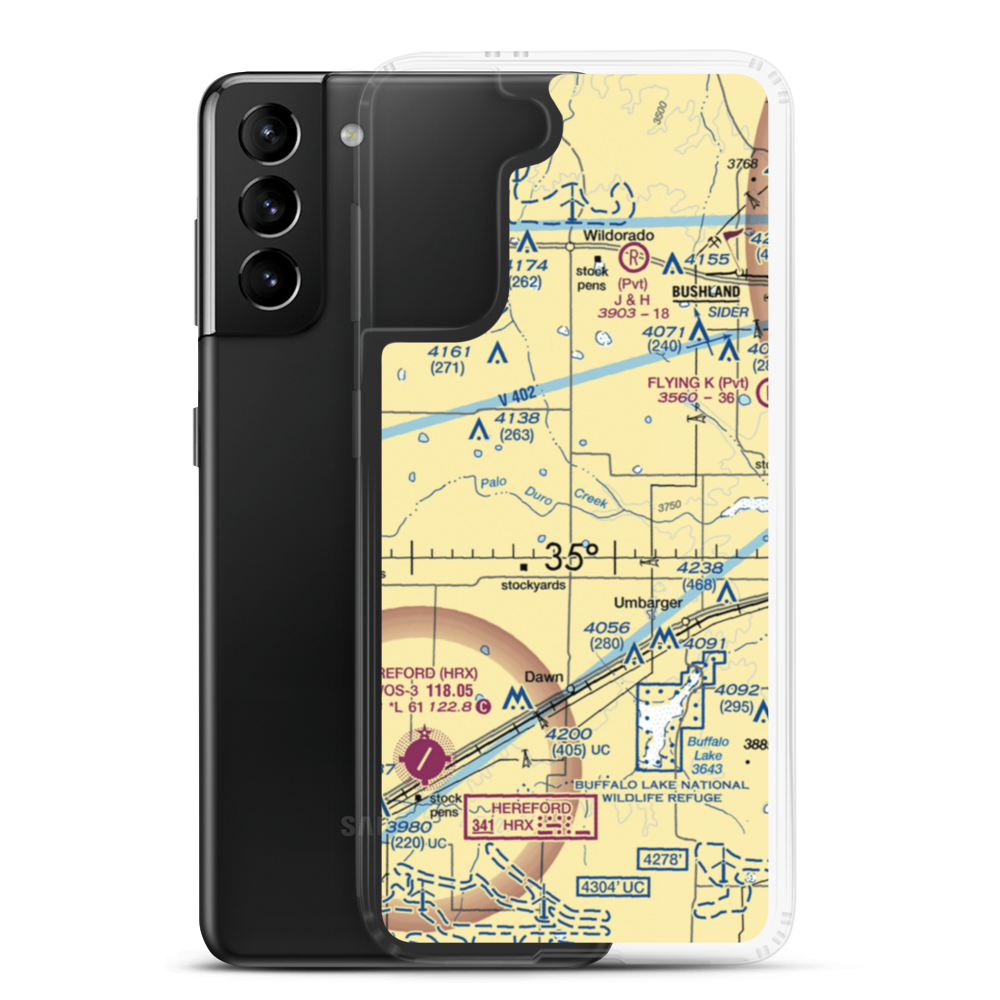 Kimball Farm Service Inc Airport (5XS2) VFR Sectional Samsung Case Samsung Galaxy S21 Plus model shown