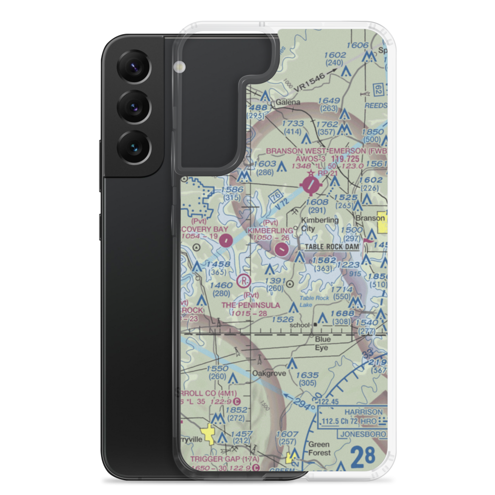 Kimberling Airport (MO64) VFR Sectional Samsung Case Samsung Galaxy S22 Plus model shown