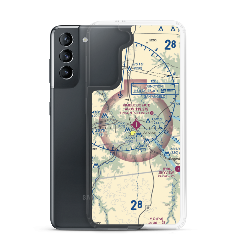 Kimble County Airport (JCT) VFR Sectional Samsung Case Samsung Galaxy S21 model shown