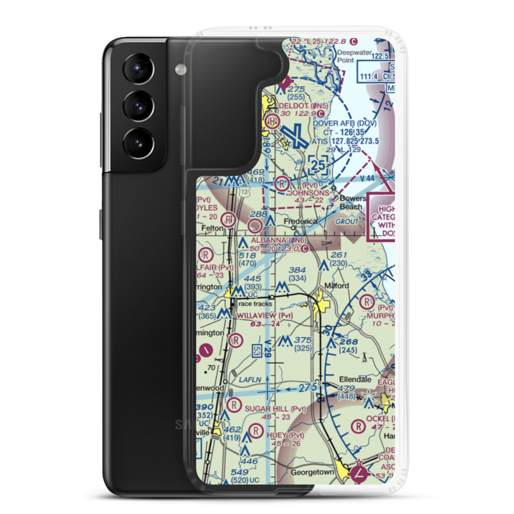 Kimbowrosa Farm Airport (DE10) VFR Sectional Samsung Case Samsung Galaxy S21 Plus model shown