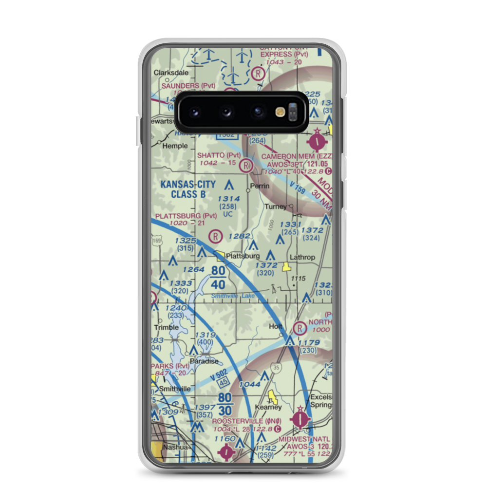 Kimray Airport (7MO7) VFR Sectional Samsung Case Samsung Galaxy S10 model shown