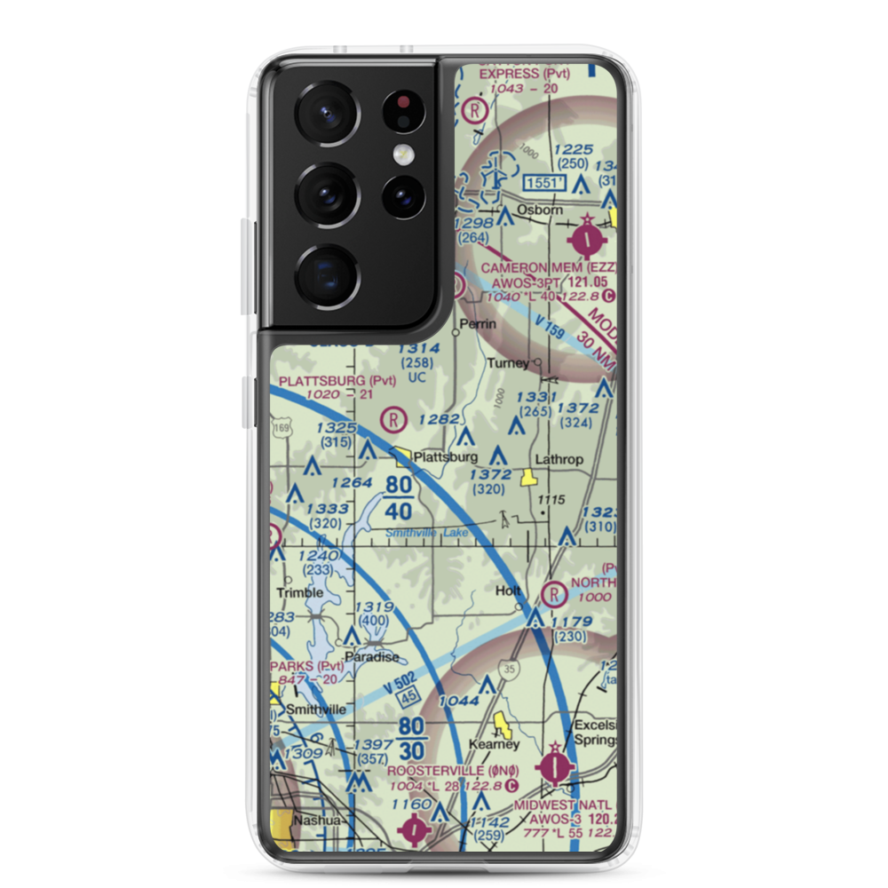 Kimray Airport (7MO7) VFR Sectional Samsung Case Samsung Galaxy S21 Ultra model shown