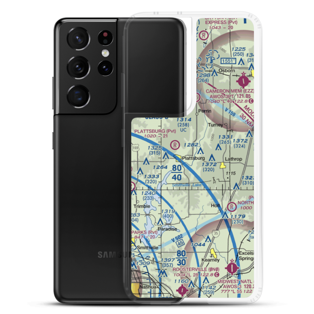 Kimray Airport (7MO7) VFR Sectional Samsung Case Samsung Galaxy S21 Ultra model shown