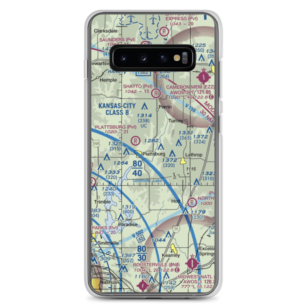 Kimray Airport (7MO7) VFR Sectional Samsung Case Samsung Galaxy S10+ model shown
