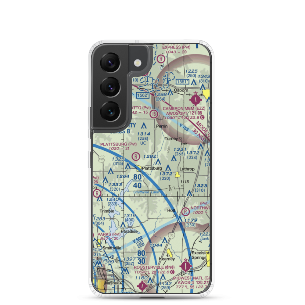 Kimray Airport (7MO7) VFR Sectional Samsung Case Samsung Galaxy S22 model shown