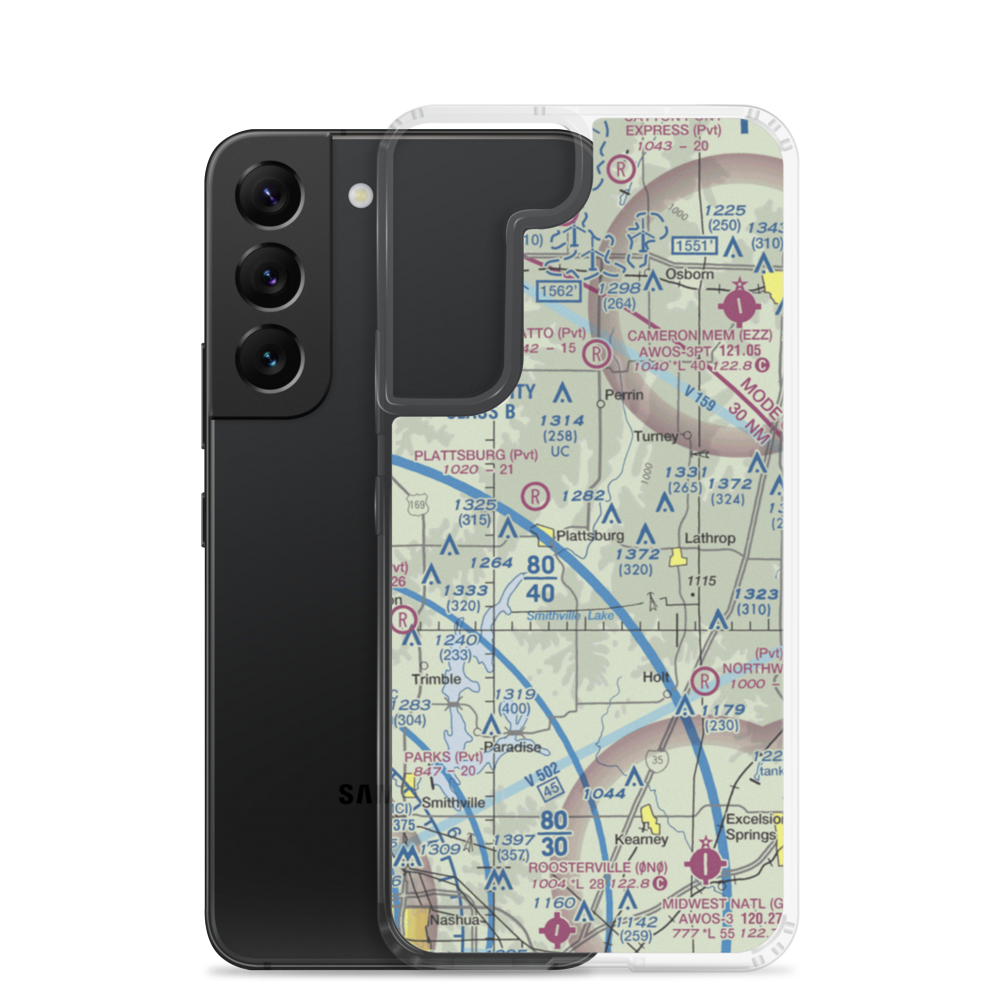 Kimray Airport (7MO7) VFR Sectional Samsung Case Samsung Galaxy S22 model shown