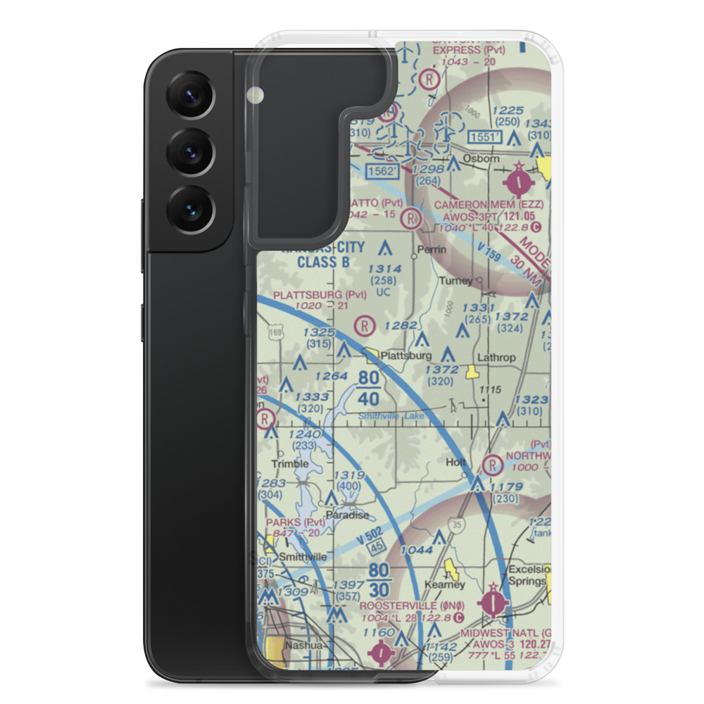 Kimray Airport (7MO7) VFR Sectional Samsung Case Samsung Galaxy S22 Plus model shown