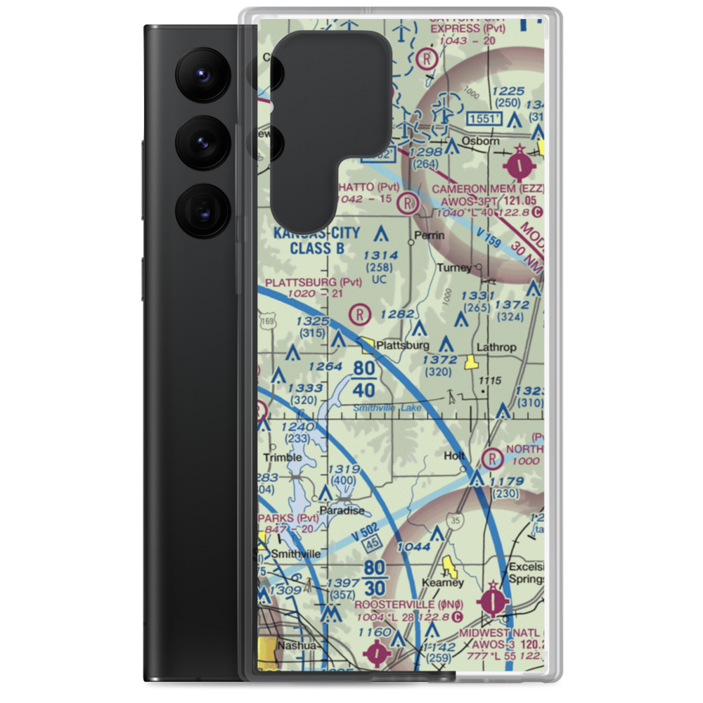 Kimray Airport (7MO7) VFR Sectional Samsung Case Samsung Galaxy S22 Ultra model shown