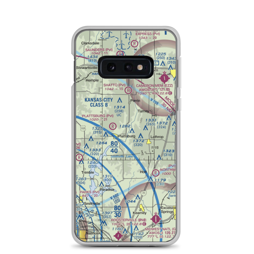 Kimray Airport (7MO7) VFR Sectional Samsung Case Samsung Galaxy S10e model shown