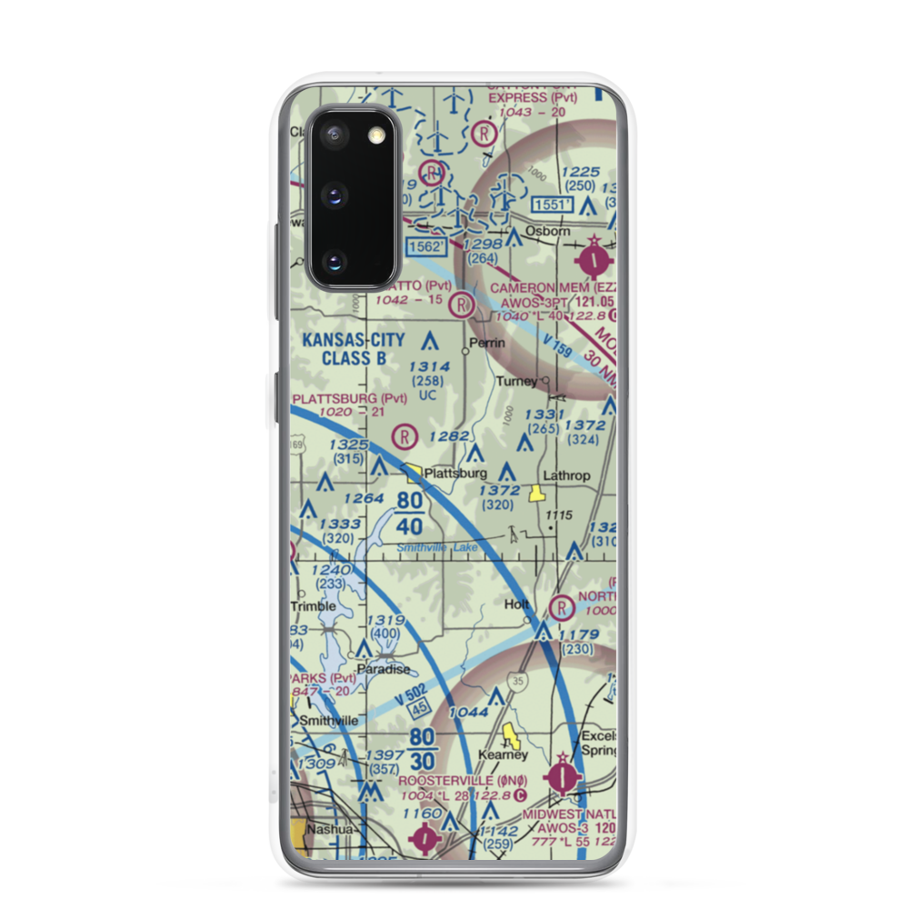 Kimray Airport (7MO7) VFR Sectional Samsung Case Samsung Galaxy S20 model shown