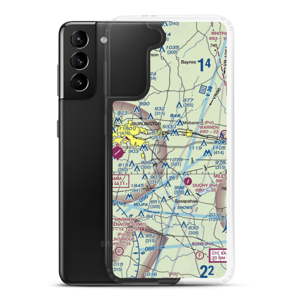 Kimrey Airport (7NC6) VFR Sectional Samsung Case Samsung Galaxy S21 Plus model shown