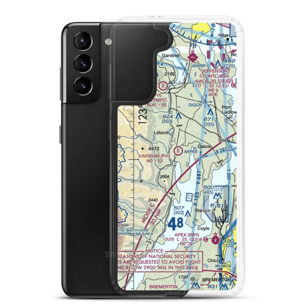 Kimshan Ranch Airport (WN00) VFR Sectional Samsung Case Samsung Galaxy S21 Plus model shown