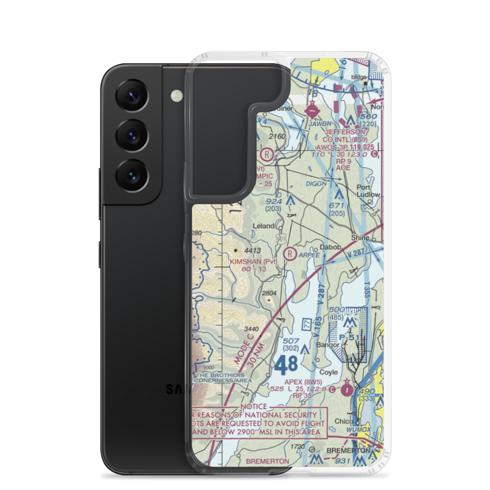 Kimshan Ranch Airport (WN00) VFR Sectional Samsung Case Samsung Galaxy S22 model shown