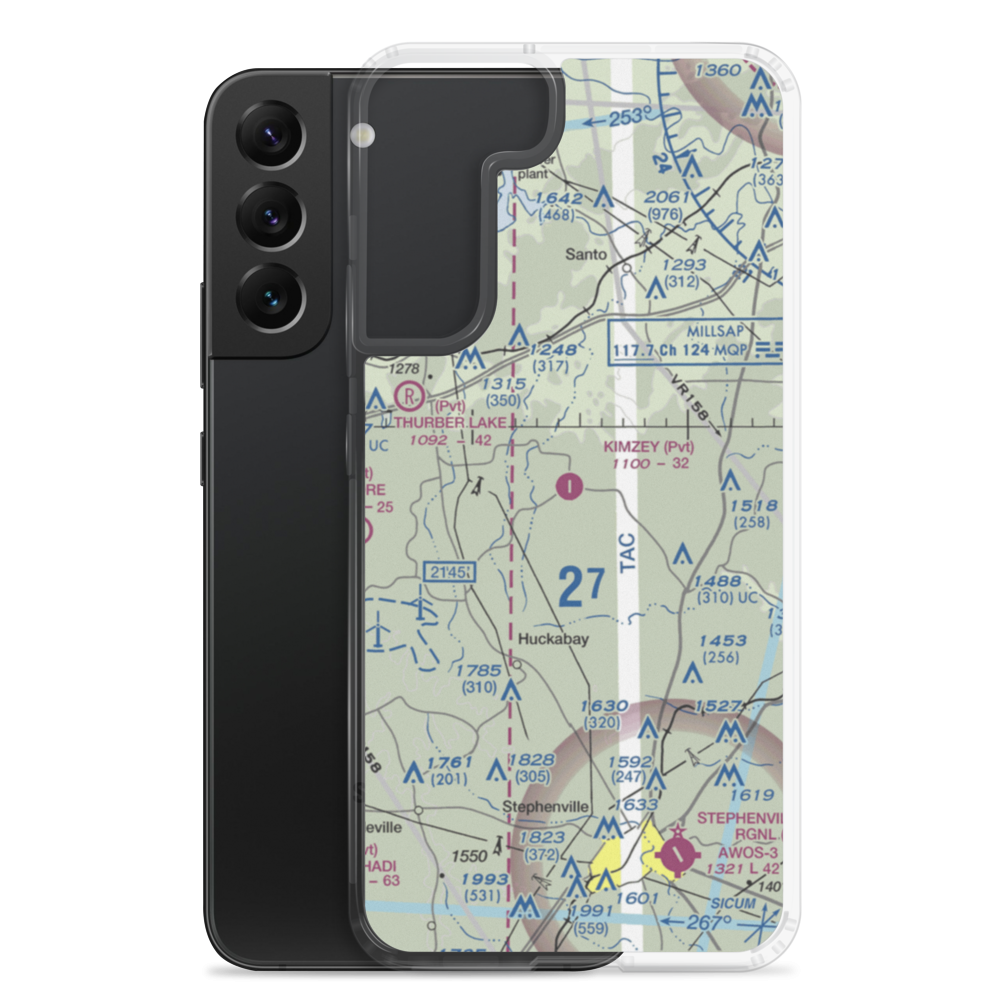 Kimzey Airport (17TX) VFR Sectional Samsung Case Samsung Galaxy S22 Plus model shown