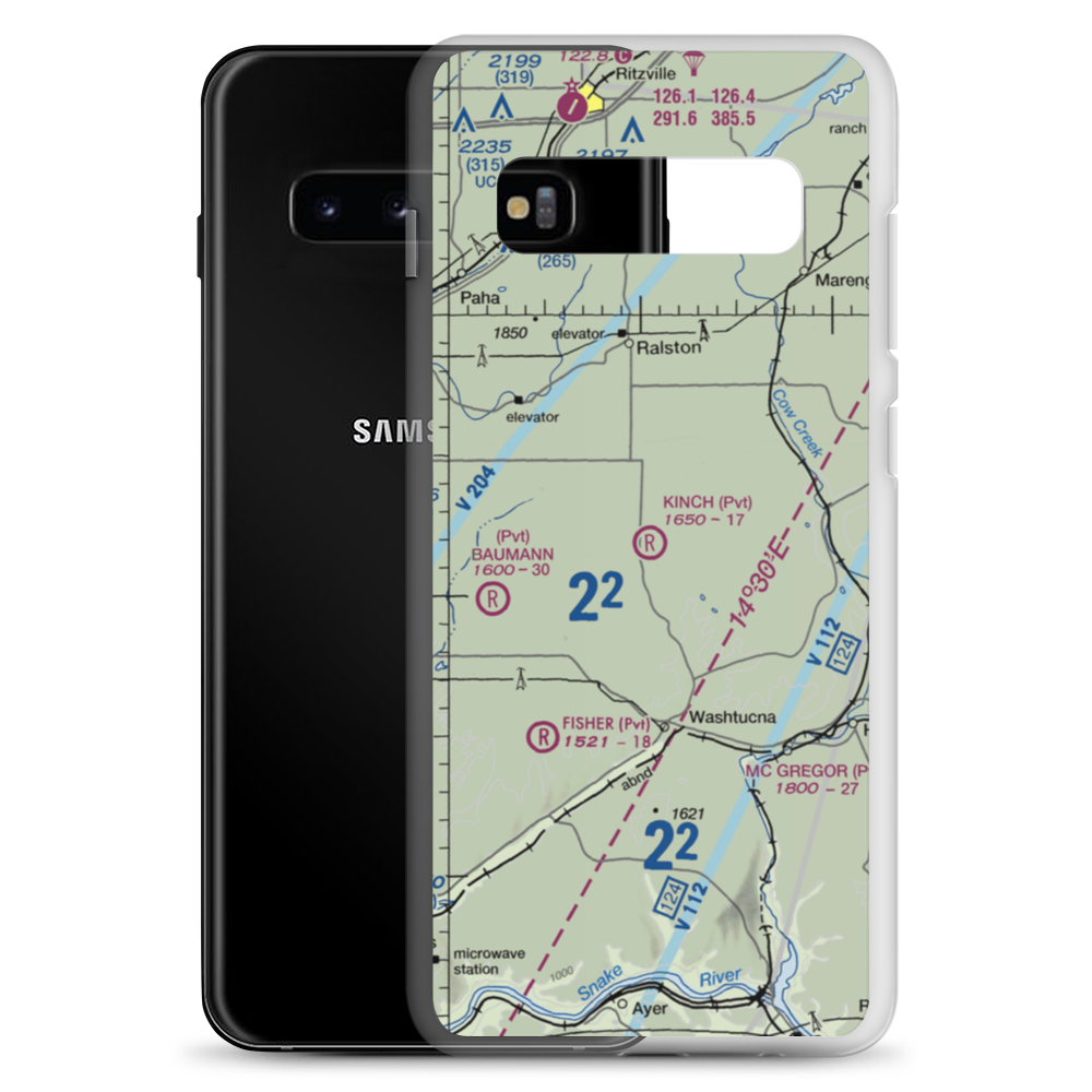 Kinch Farms Airport (WN72) VFR Sectional Samsung Case Samsung Galaxy S10+ model shown