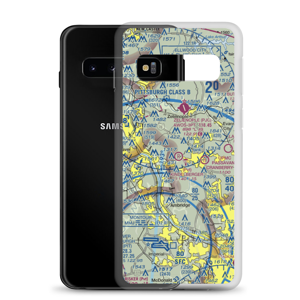 Kindelberger Landing Strip (24PA) VFR Sectional Samsung Case Samsung Galaxy S10 model shown