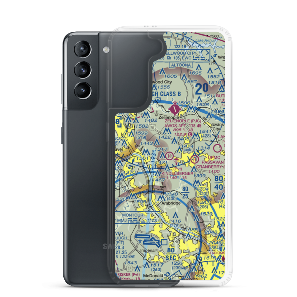 Kindelberger Landing Strip (24PA) VFR Sectional Samsung Case Samsung Galaxy S21 model shown