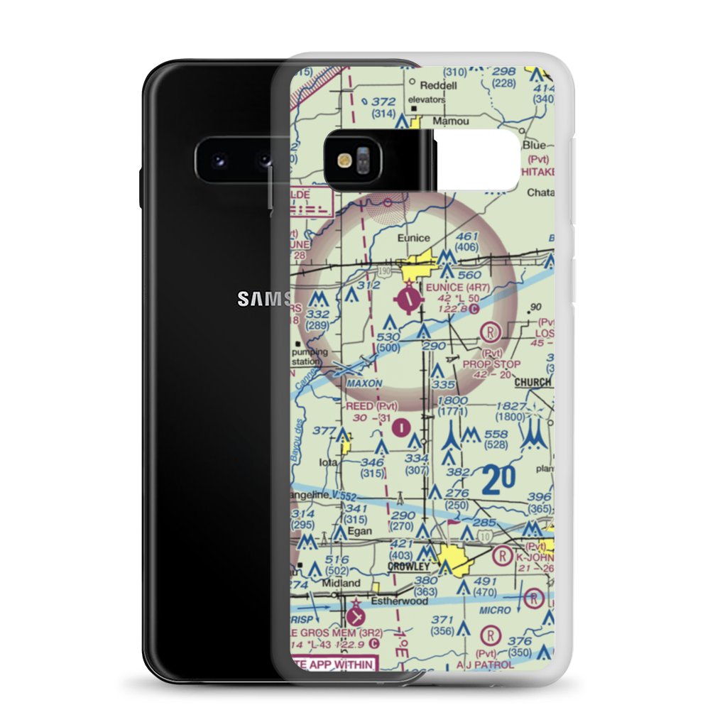 Kinder Ag Service Airport (LA57) VFR Sectional Samsung Case Samsung Galaxy S10 model shown
