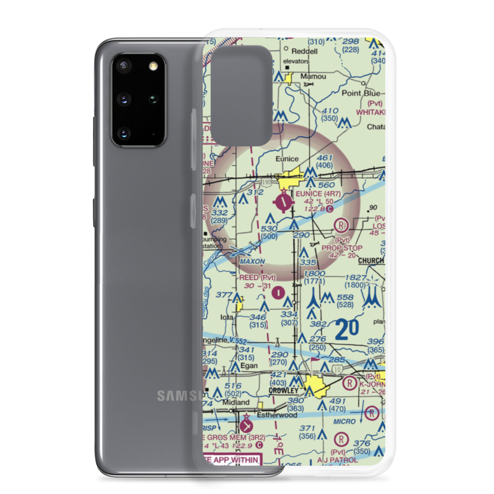 Kinder Ag Service Airport (LA57) VFR Sectional Samsung Case Samsung Galaxy S20 Plus model shown