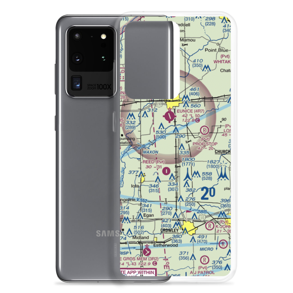 Kinder Ag Service Airport (LA57) VFR Sectional Samsung Case Samsung Galaxy S20 Ultra model shown