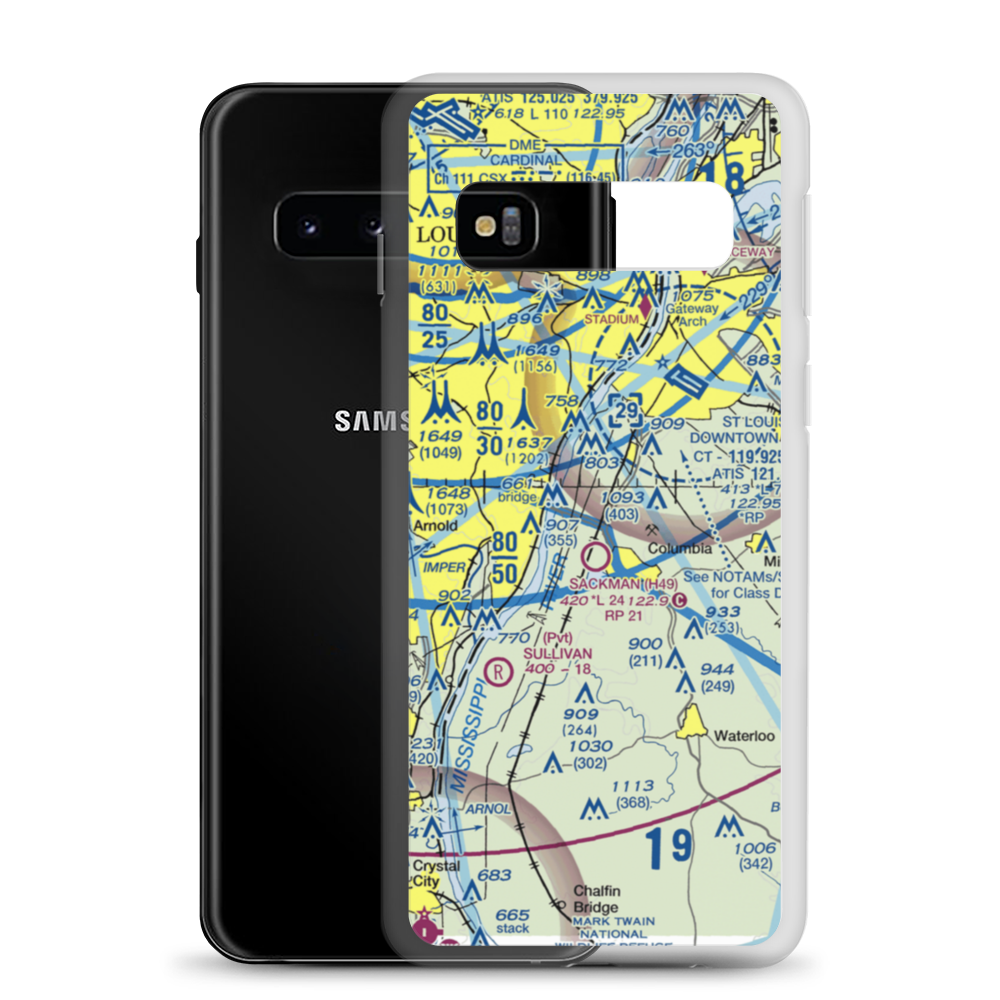 King Airport (7IS9) VFR Sectional Samsung Case Samsung Galaxy S10 model shown
