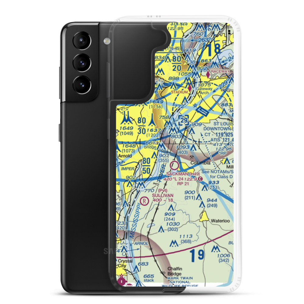 King Airport (7IS9) VFR Sectional Samsung Case Samsung Galaxy S21 Plus model shown