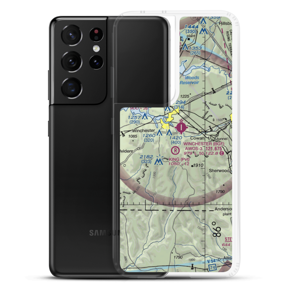 King Airport (TN52) VFR Sectional Samsung Case Samsung Galaxy S21 Ultra model shown