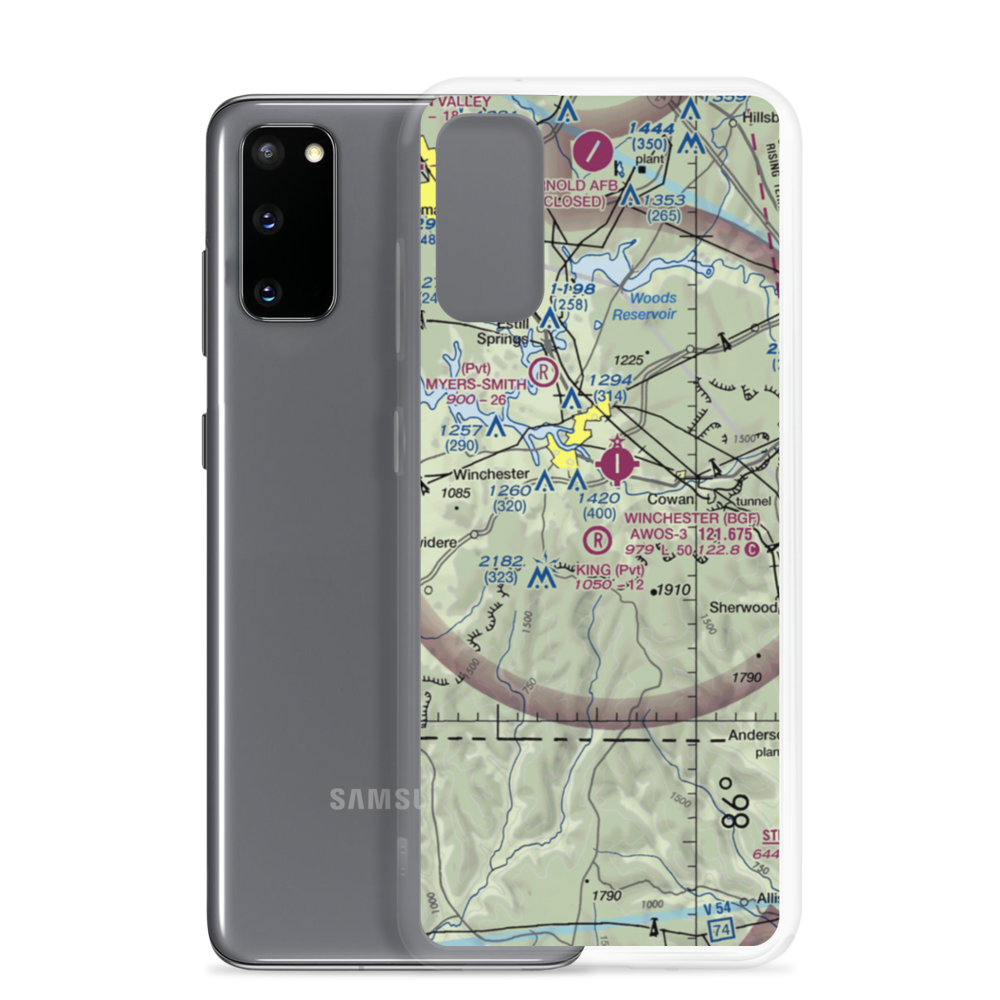 King Airport (TN52) VFR Sectional Samsung Case Samsung Galaxy S20 model shown