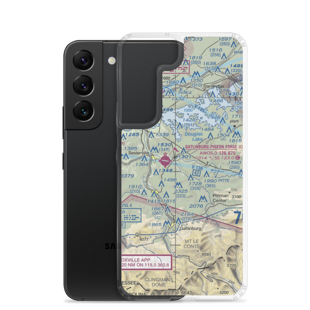 King Airport (TN72) VFR Sectional Samsung Case Samsung Galaxy S22 model shown