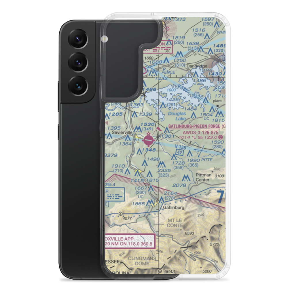King Airport (TN72) VFR Sectional Samsung Case Samsung Galaxy S22 Plus model shown