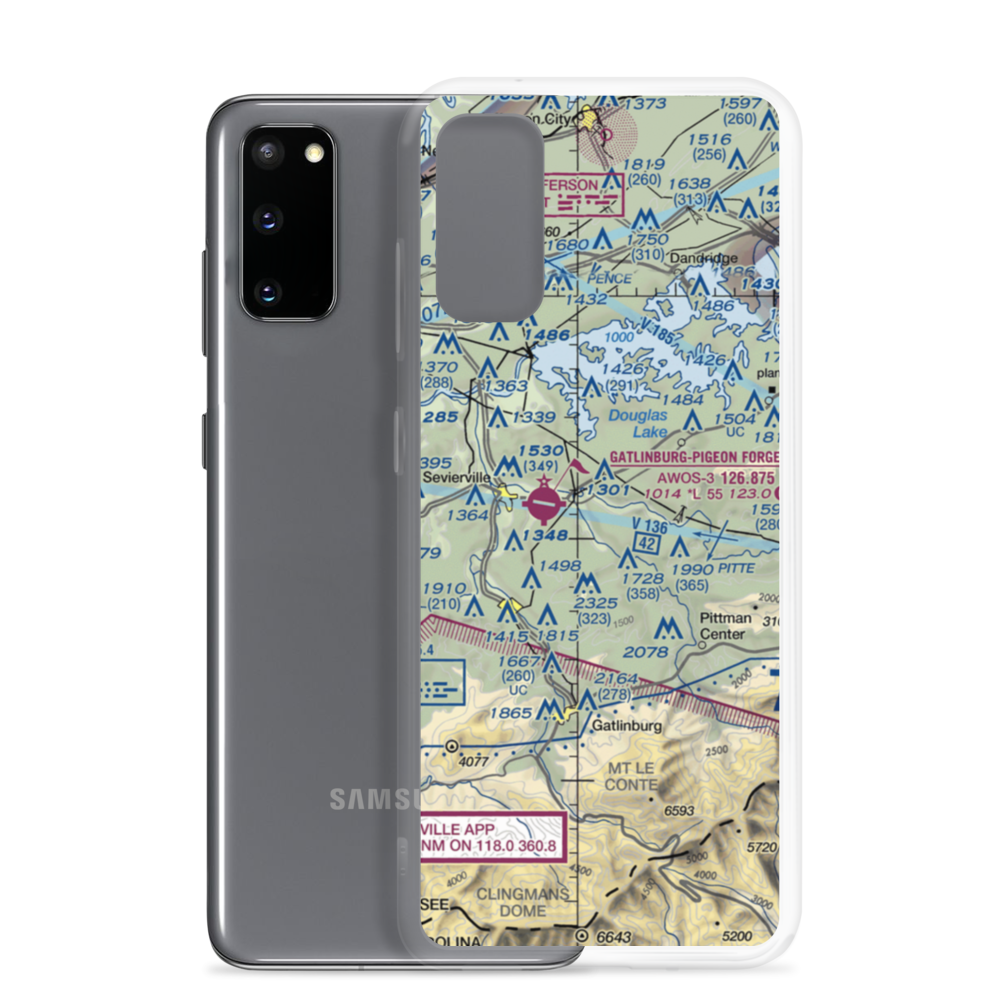 King Airport (TN72) VFR Sectional Samsung Case Samsung Galaxy S20 model shown
