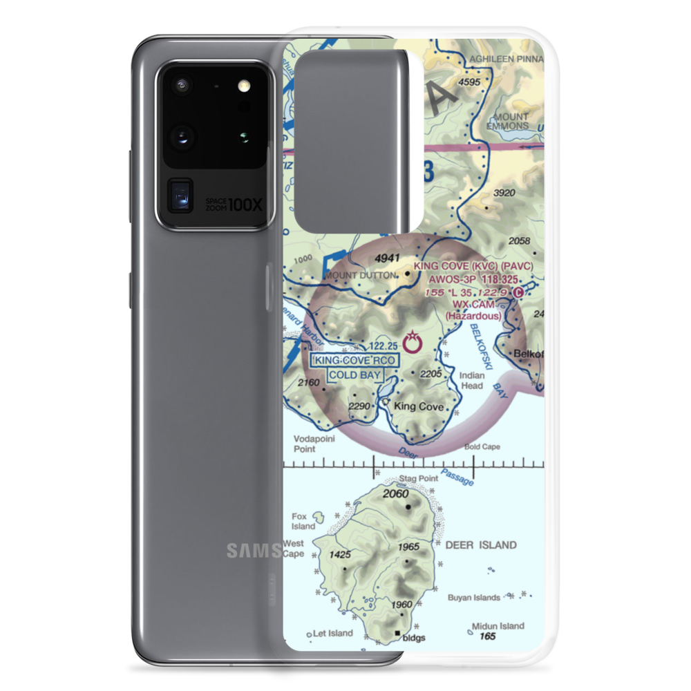 King Cove Airport (KVC) VFR Sectional Samsung Case Samsung Galaxy S20 Ultra model shown