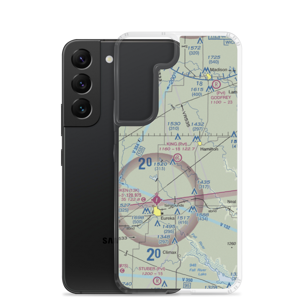 King Ranch Airport (8KS2) VFR Sectional Samsung Case Samsung Galaxy S22 model shown