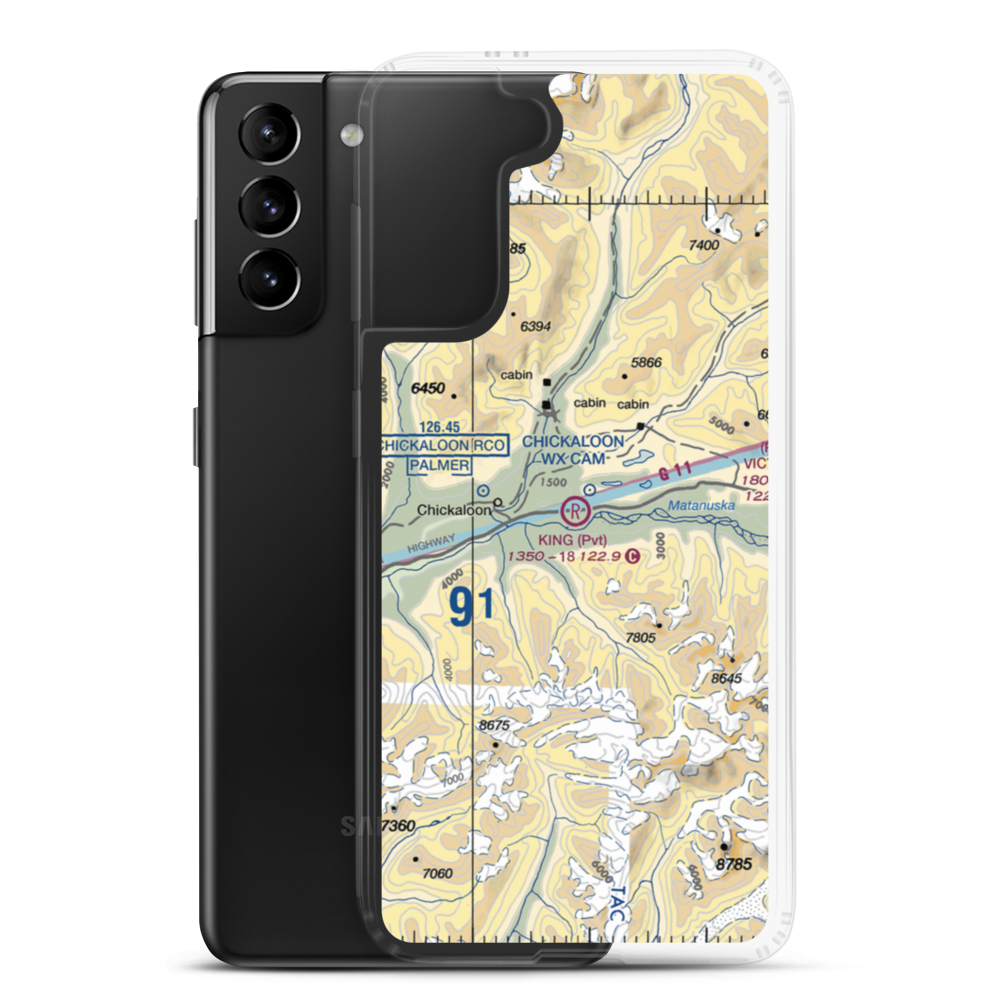 King Ranch Airport (AK59) VFR Sectional Samsung Case Samsung Galaxy S21 Plus model shown
