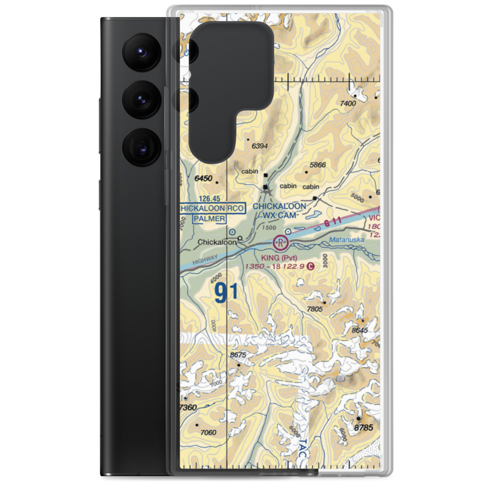 King Ranch Airport (AK59) VFR Sectional Samsung Case Samsung Galaxy S22 Ultra model shown