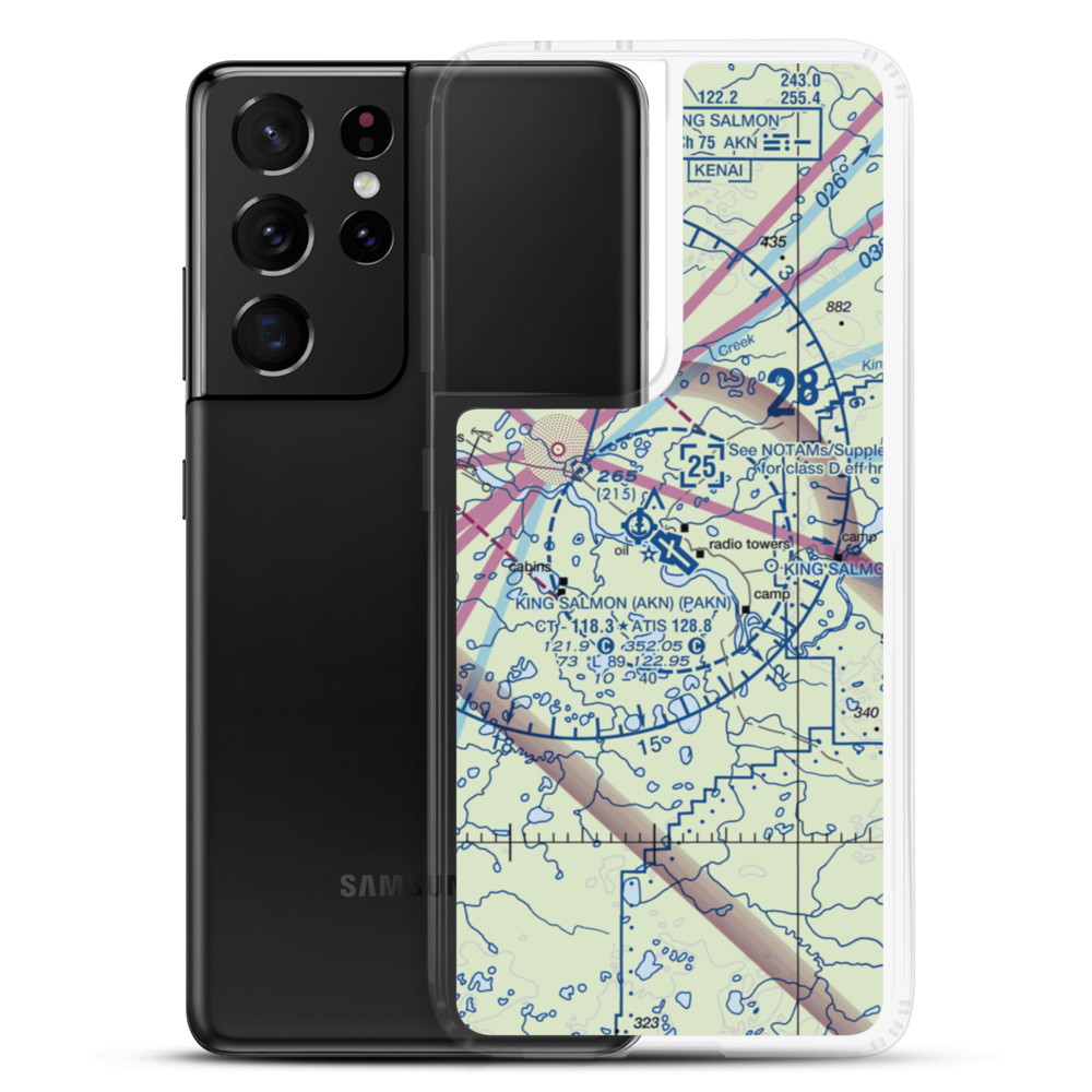 King Salmon Airport (AKN) VFR Sectional Samsung Case Samsung Galaxy S21 Ultra model shown