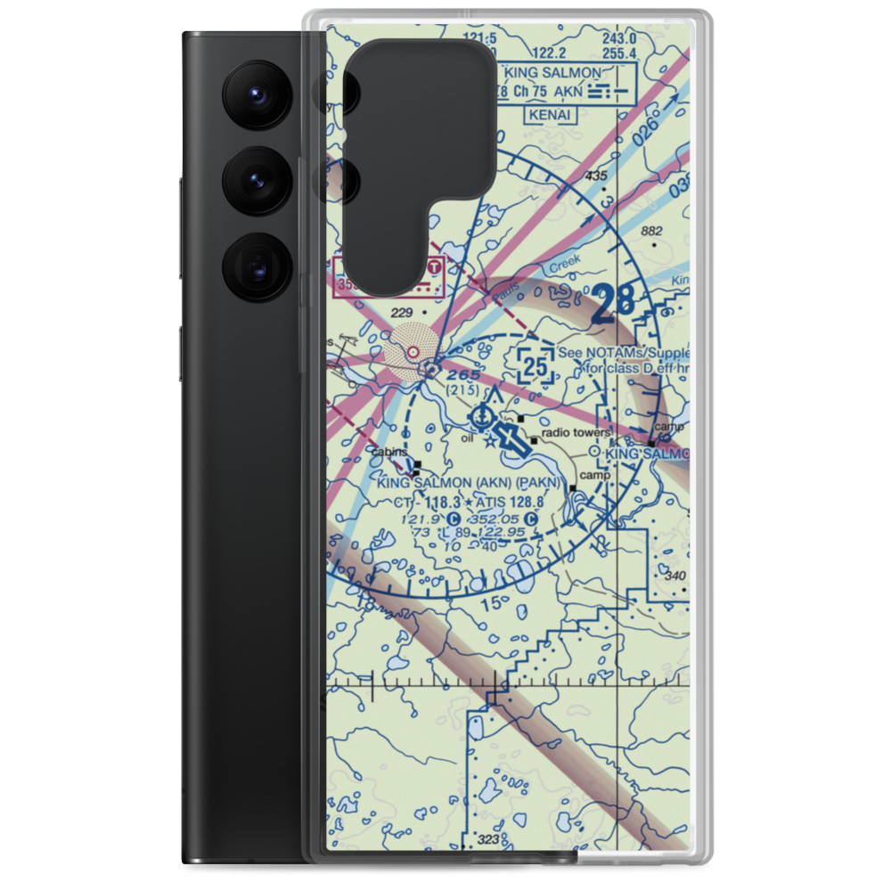 King Salmon Airport (AKN) VFR Sectional Samsung Case Samsung Galaxy S22 Ultra model shown