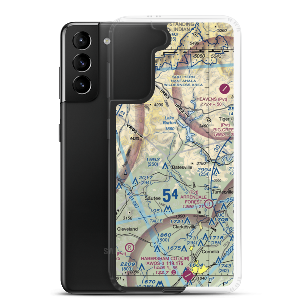 King Sky Ranch Airport (GA67) VFR Sectional Samsung Case Samsung Galaxy S21 Plus model shown