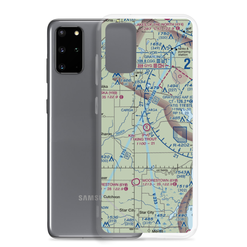 King Trout Airport (6MI0) VFR Sectional Samsung Case Samsung Galaxy S20 Plus model shown