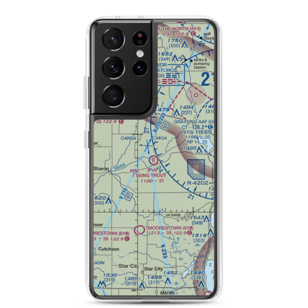 King Trout Airport (6MI0) VFR Sectional Samsung Case Samsung Galaxy S21 Ultra model shown