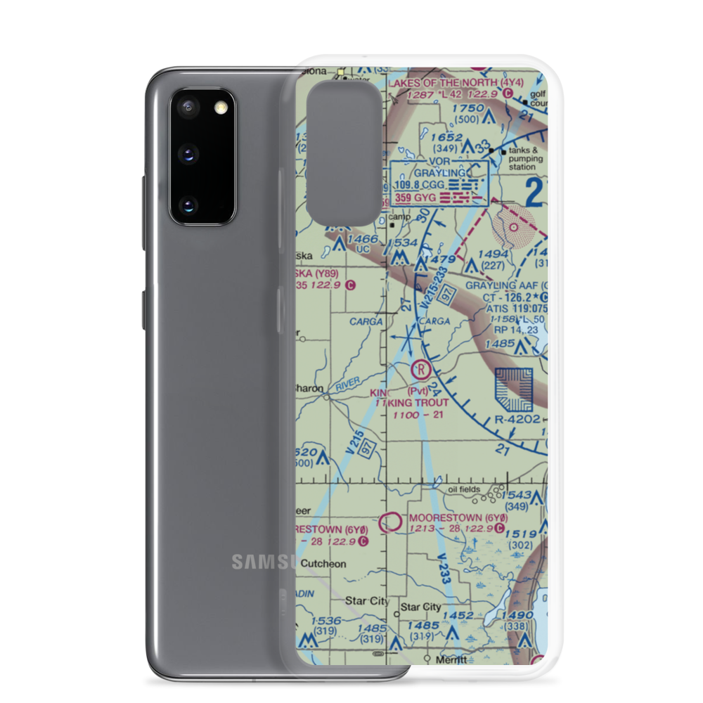 King Trout Airport (6MI0) VFR Sectional Samsung Case Samsung Galaxy S20 model shown
